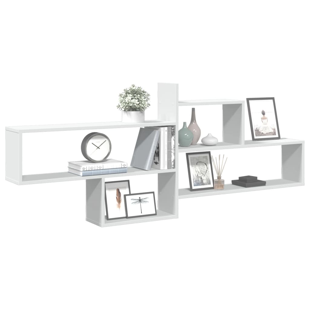 Wandschap 167,5x18x68 cm bewerkt hout wit