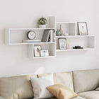 Wall shelf 167.5x18x68 cm carved wood white