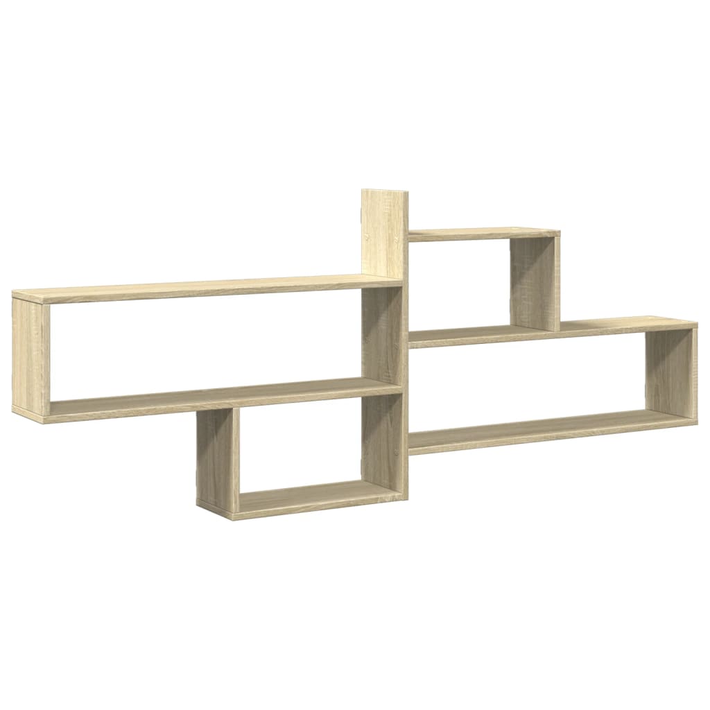 Wandschap 167,5x18x68 cm bewerkt hout sonoma eikenkleurig