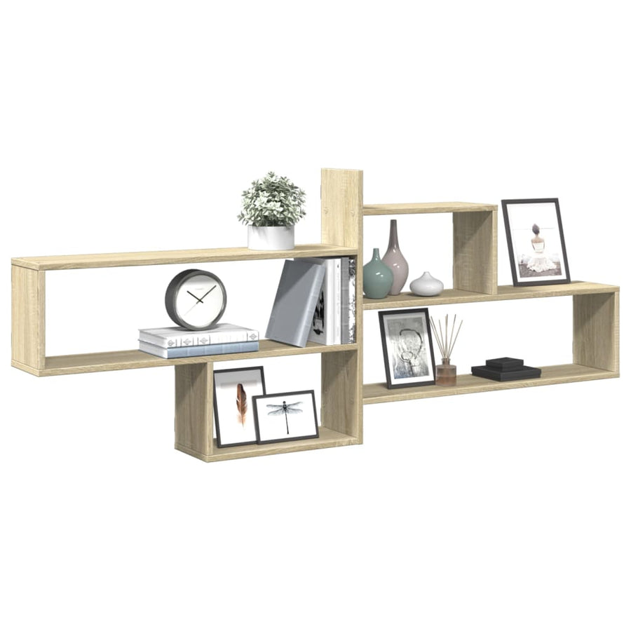Wandschap 167,5x18x68 cm bewerkt hout sonoma eikenkleurig