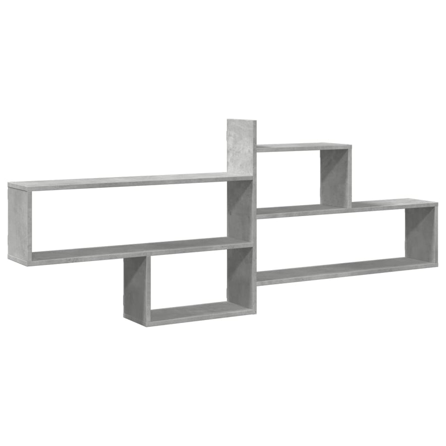 Wandschap 167,5x18x68 cm bewerkt hout betongrijs