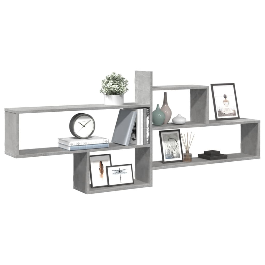 Wandschap 167,5x18x68 cm bewerkt hout betongrijs
