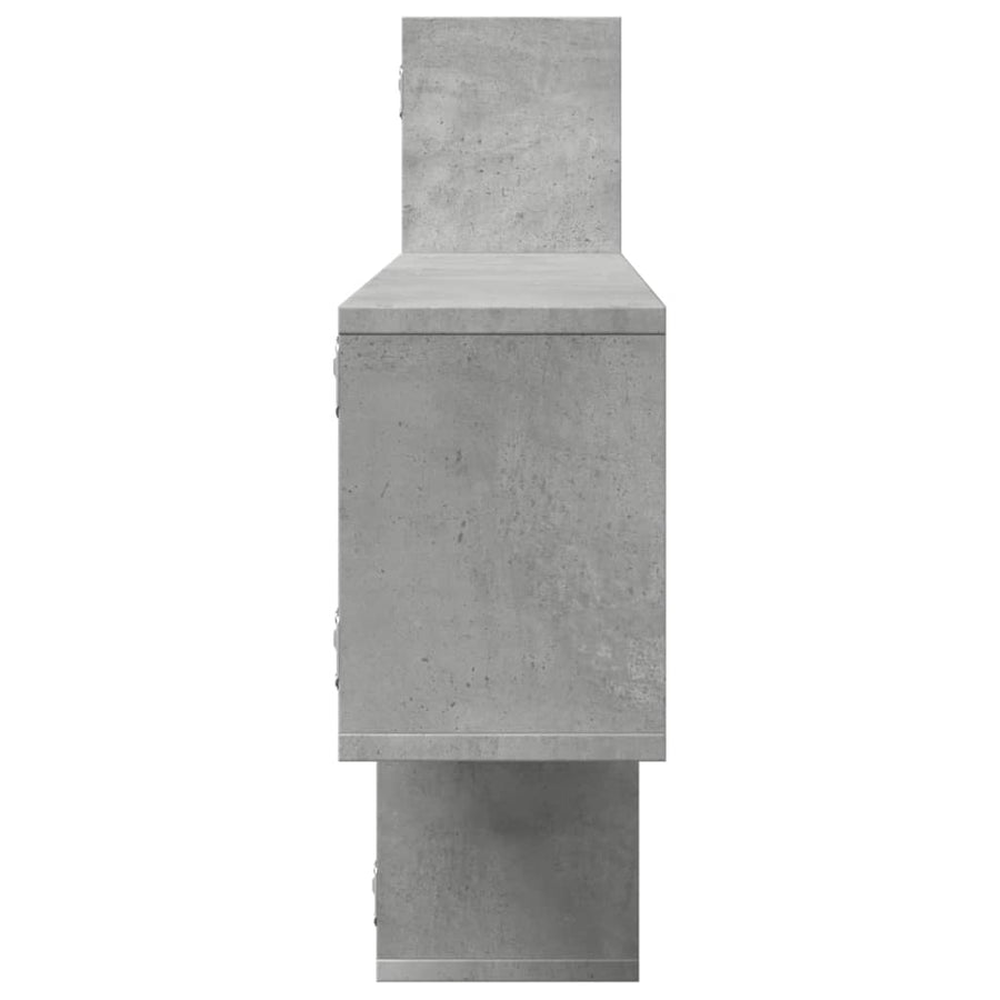 Wandschap 167,5x18x68 cm bewerkt hout betongrijs
