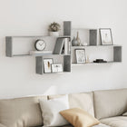 Wall shelf 167.5x18x68 cm engineered wood concrete grey