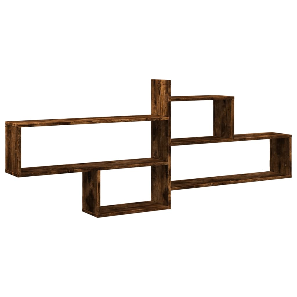Wandschap 167,5x18x68 cm bewerkt hout gerookt eikenkleurig