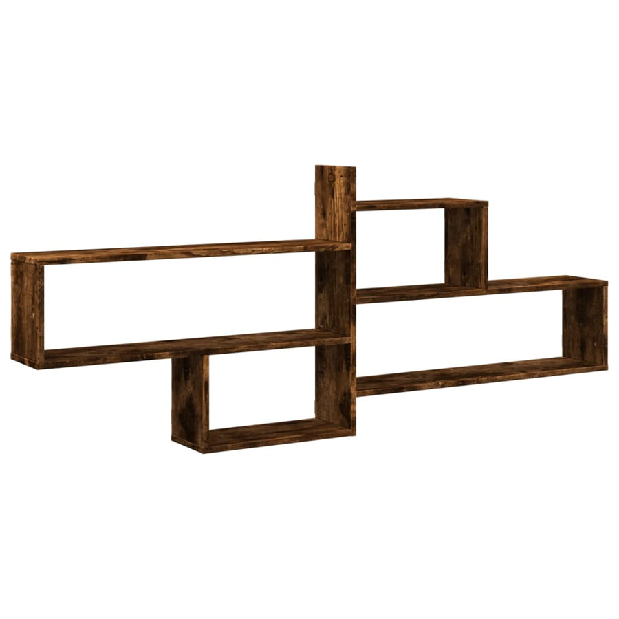 Wandschap 167,5x18x68 cm bewerkt hout gerookt eikenkleurig