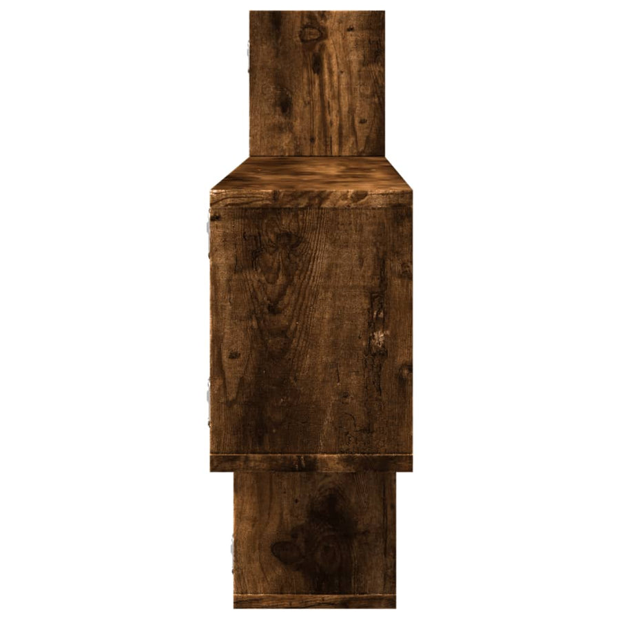 Wandschap 167,5x18x68 cm bewerkt hout gerookt eikenkleurig