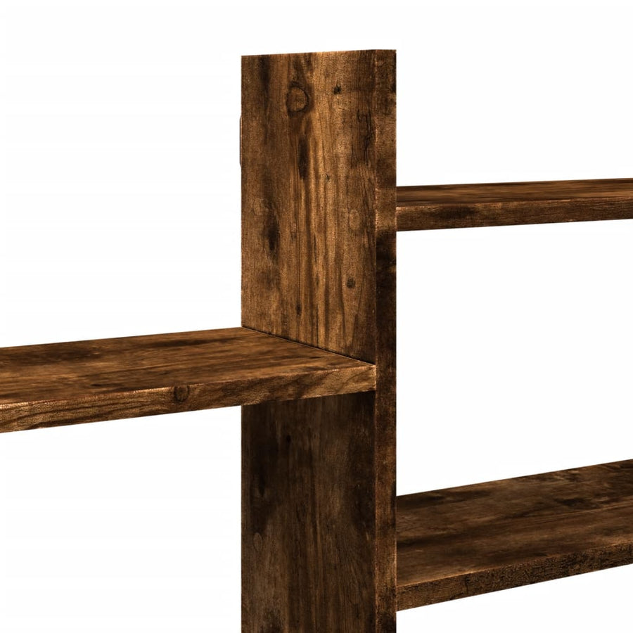 Wandschap 167,5x18x68 cm bewerkt hout gerookt eikenkleurig