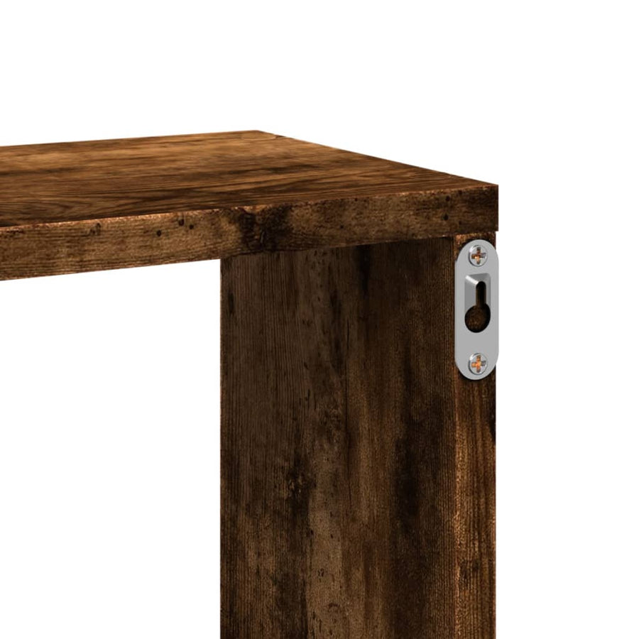 Wandschap 167,5x18x68 cm bewerkt hout gerookt eikenkleurig