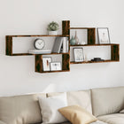 Wall shelf 167.5x18x68 cm engineered wood smoked oak color