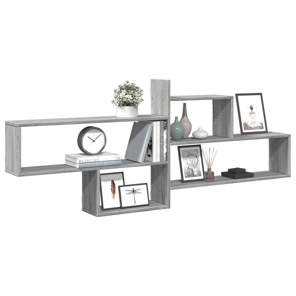 Wandschap 167,5x18x68 cm bewerkt hout grijs sonoma eikenkleurig