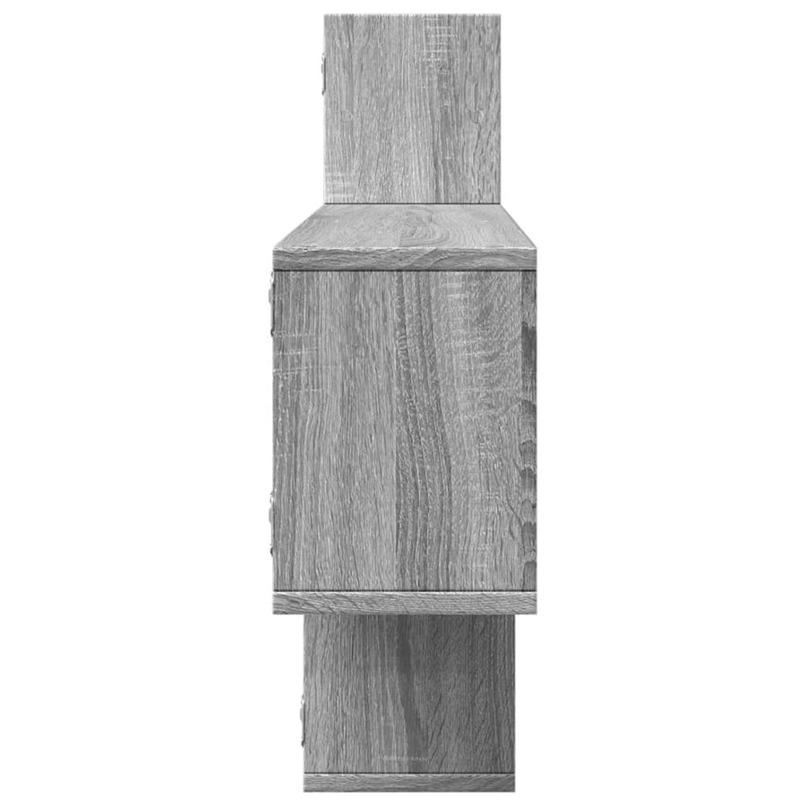 Wandschap 167,5x18x68 cm bewerkt hout grijs sonoma eikenkleurig