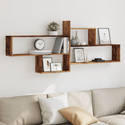 Wandschap 167,5x18x68 cm bewerkt hout oud houtkleurig
