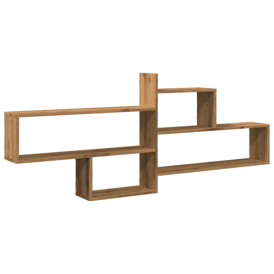 Wandschap 167,5x18x68 cm bewerkt hout artisanaal eikenkleurig