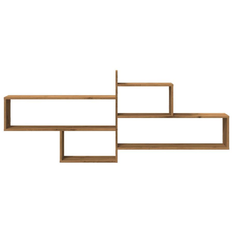 Wandschap 167,5x18x68 cm bewerkt hout artisanaal eikenkleurig