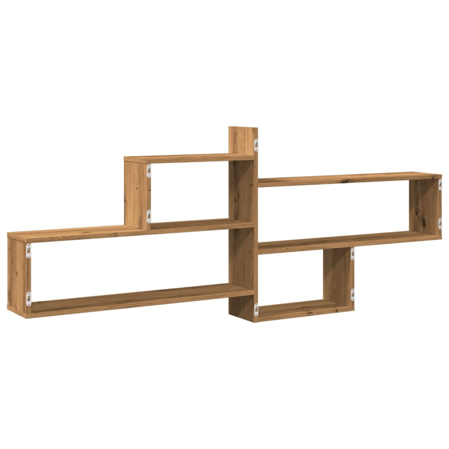 Wandschap 167,5x18x68 cm bewerkt hout artisanaal eikenkleurig