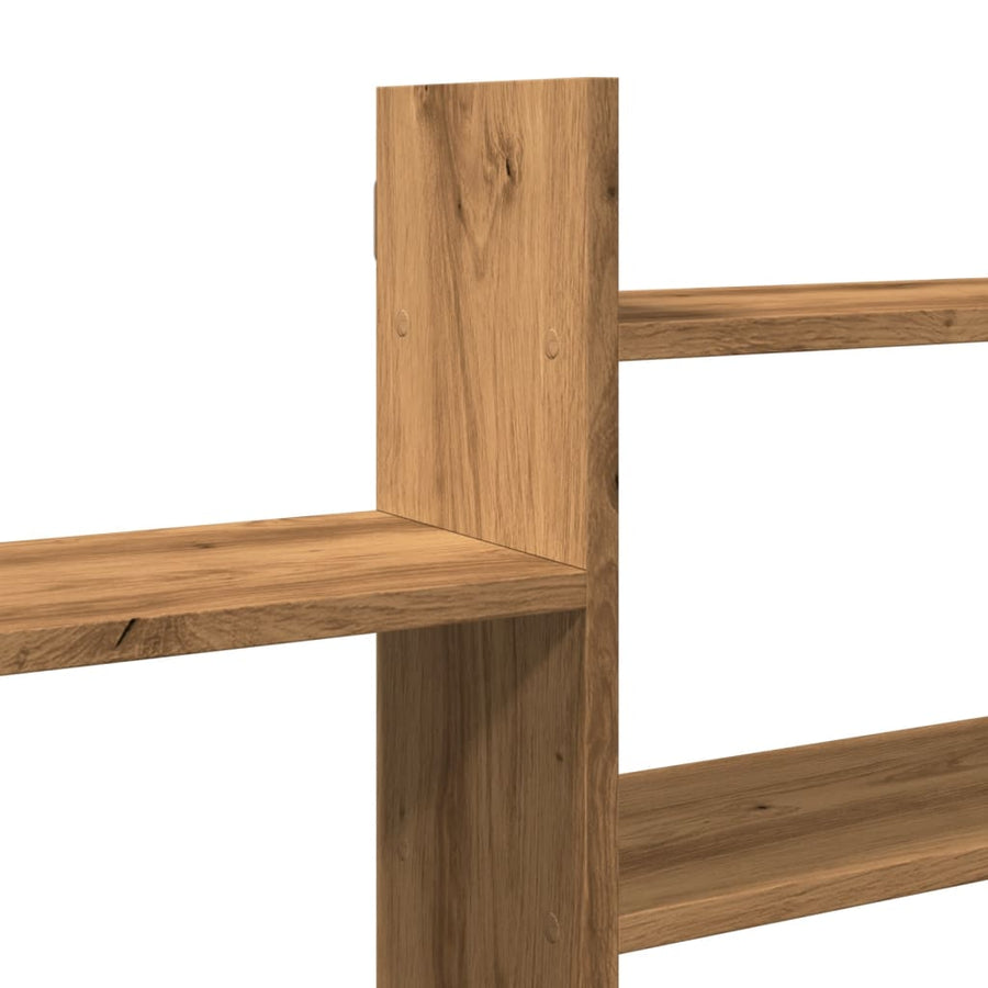 Wandschap 167,5x18x68 cm bewerkt hout artisanaal eikenkleurig