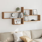 Wall shelf 167.5x18x68 cm treated artisanal oak wood