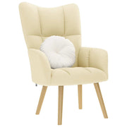 Relaxstoel stof crèmekleurig 61,5x69x95,5 cm
