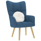 Relaxstoel stof blauw 61,5x69x95,5 cm