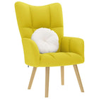 Relaxstoel stof lichtgeel 61,5x69x95,5 cm