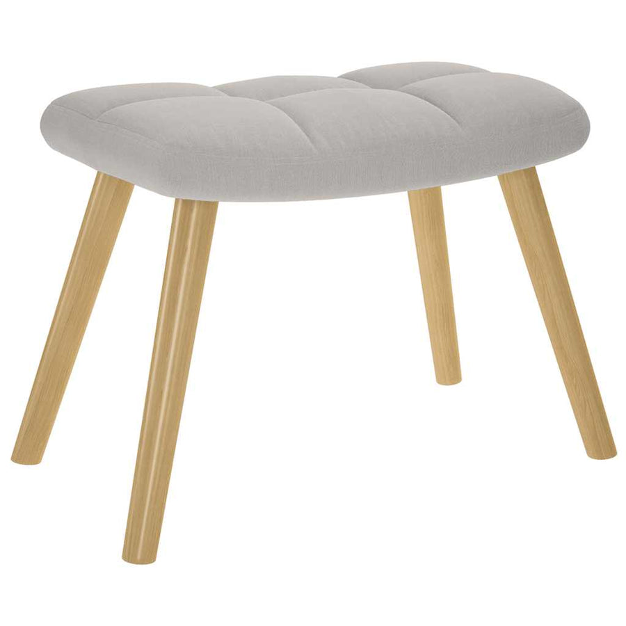 Relaxstoel met voetenbank stof wolk grijs