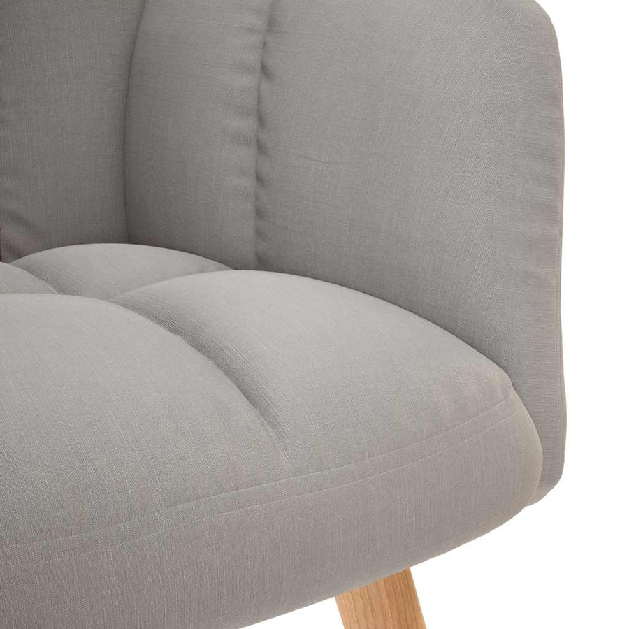 Relaxstoel met voetenbank stof wolk grijs