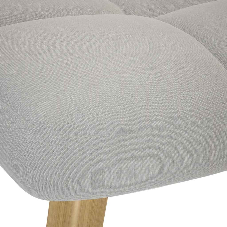 Relaxstoel met voetenbank stof wolk grijs