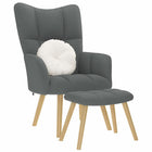 Relaxstoel met voetenbank donkergrijs