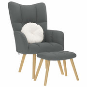Relaxstoel met voetenbank donkergrijs