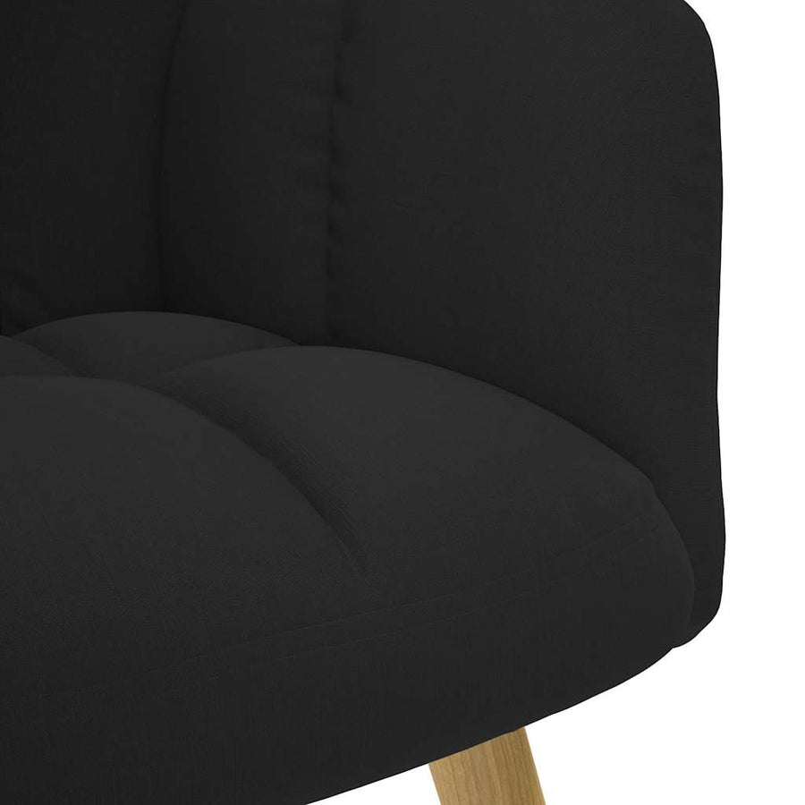 Relaxstoel met voetenbank stof zwart