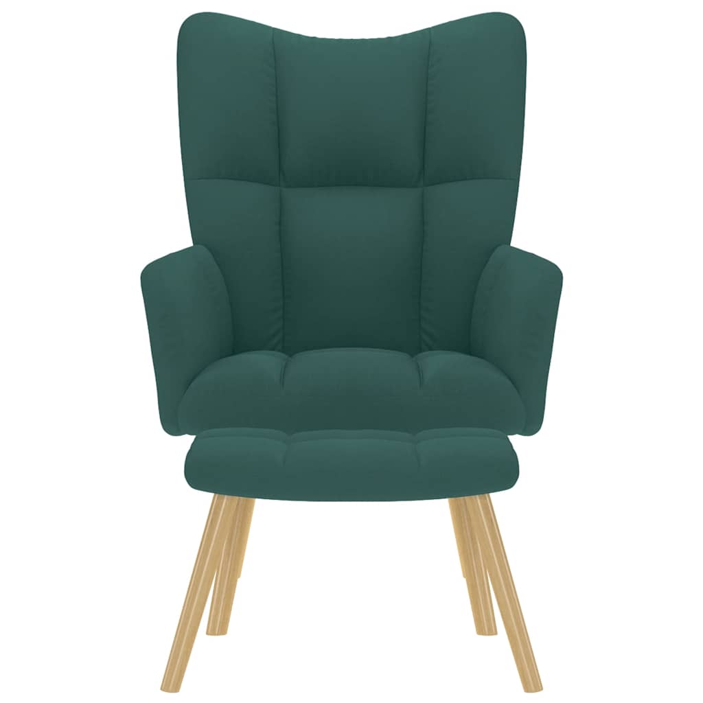 Relaxstoel met voetenbank stof donkergroen