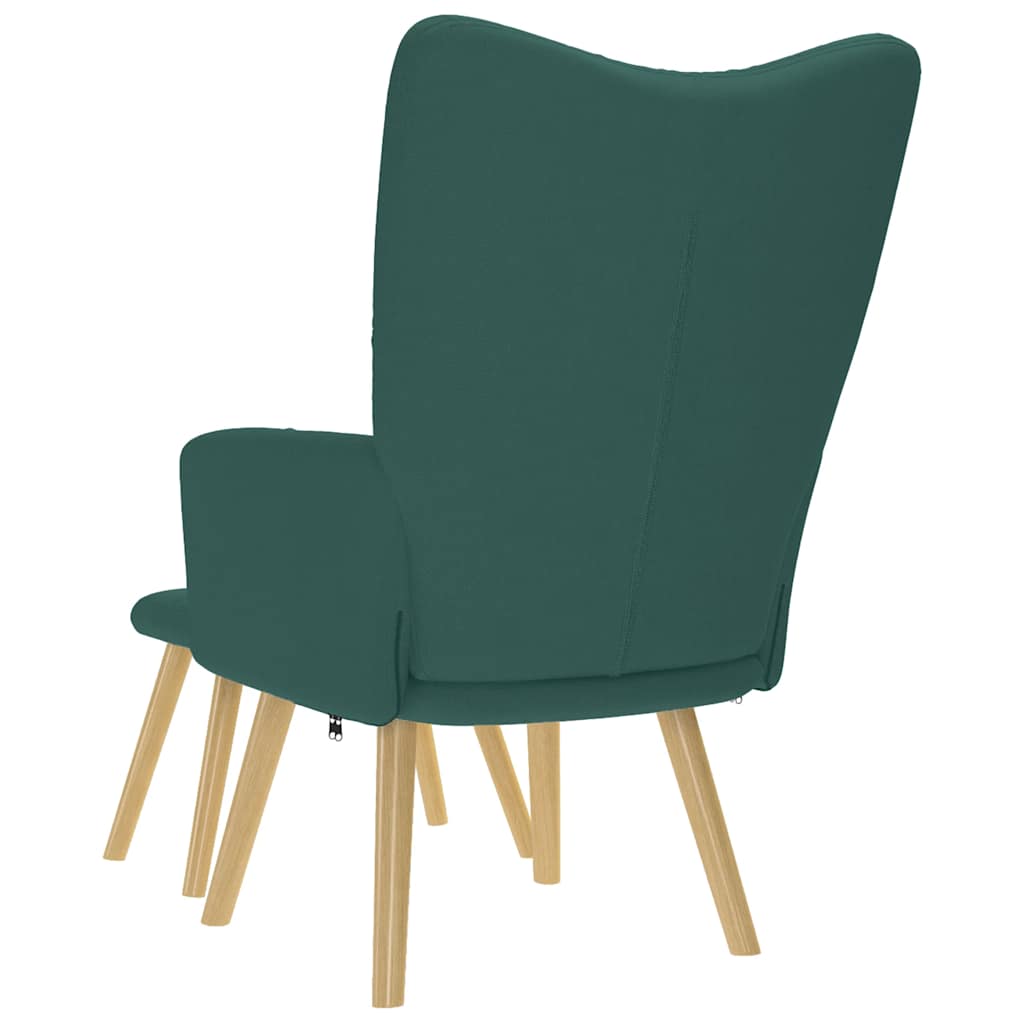 Relaxstoel met voetenbank stof donkergroen