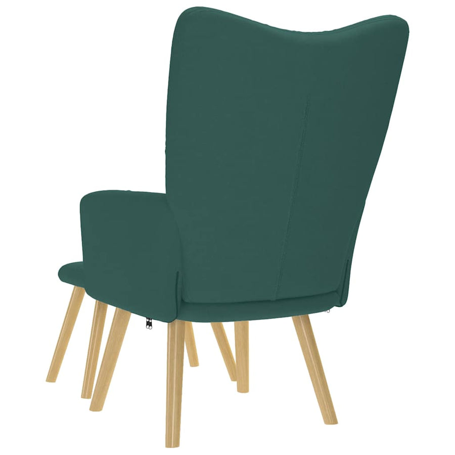 Relaxstoel met voetenbank stof donkergroen