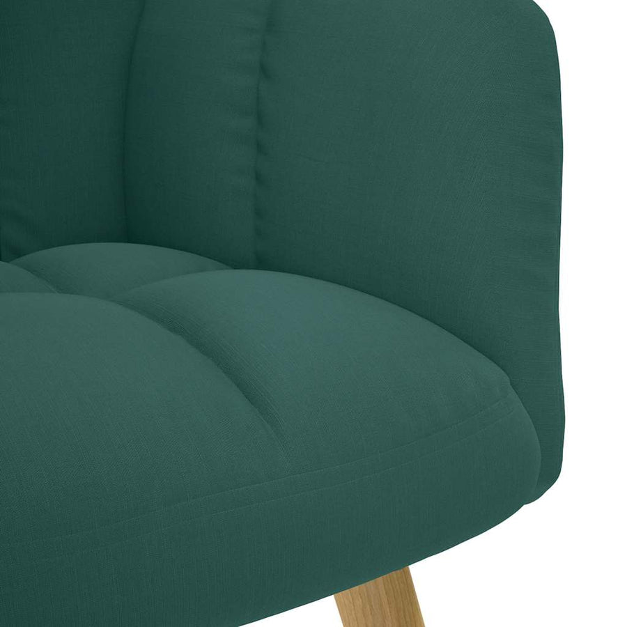 Relaxstoel met voetenbank stof donkergroen
