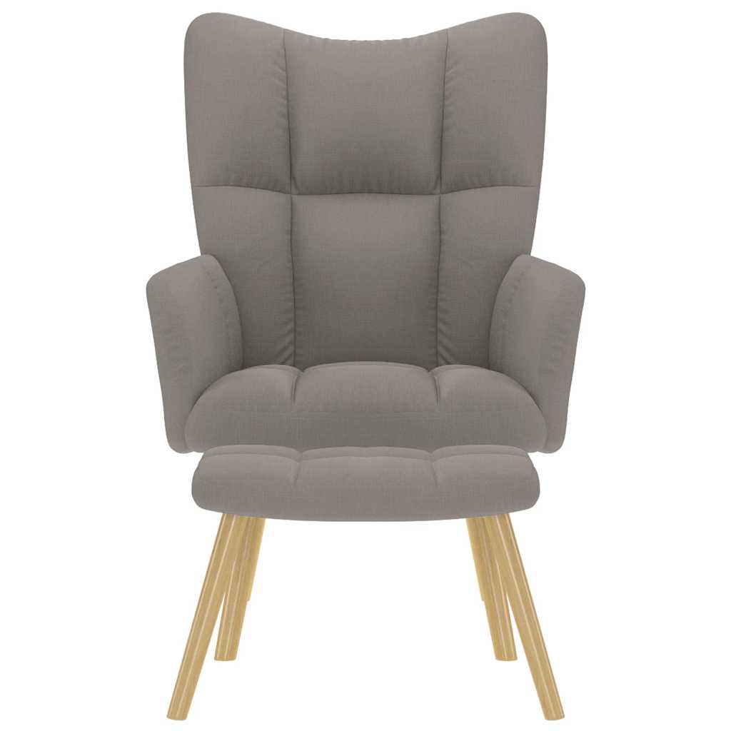 Relaxstoel met voetenbank stof taupe