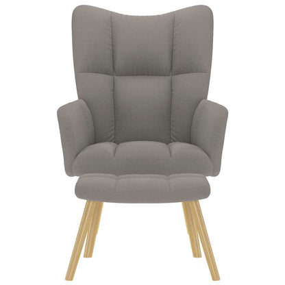 Relaxstoel met voetenbank stof taupe