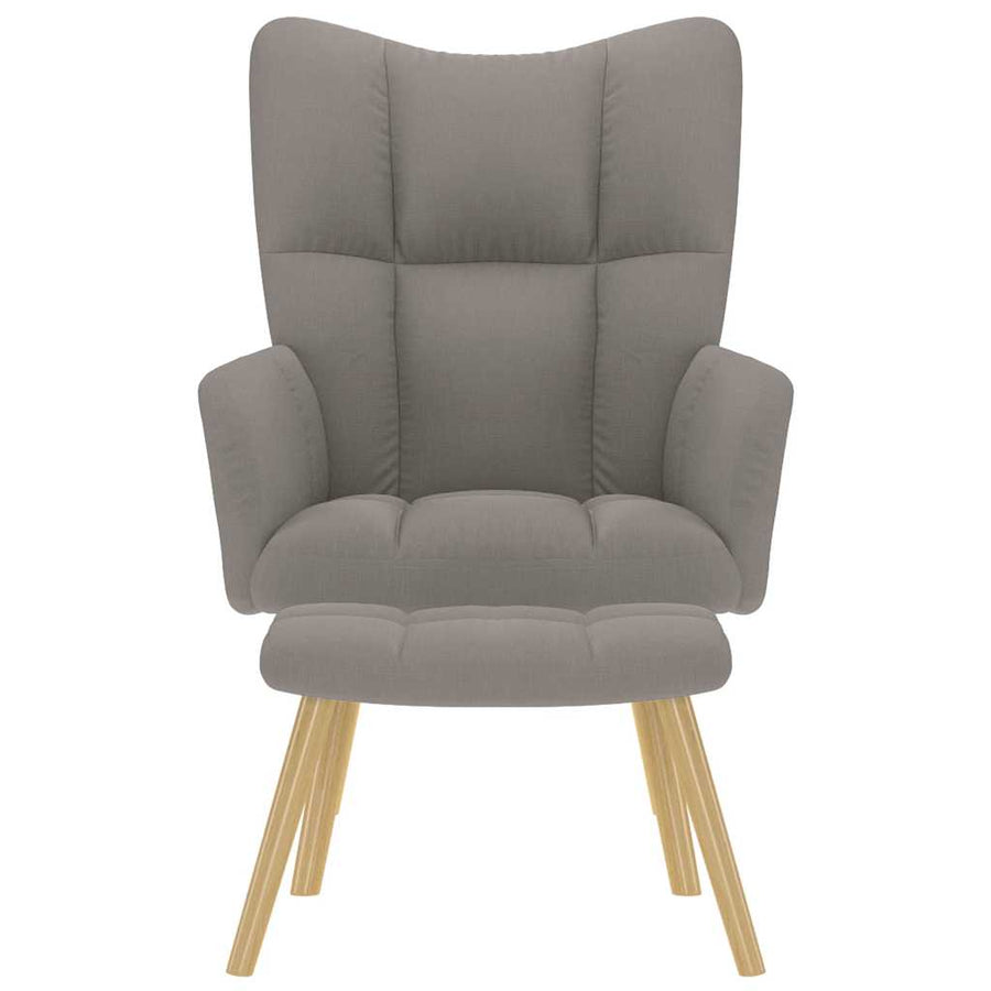 Relaxstoel met voetenbank stof taupe