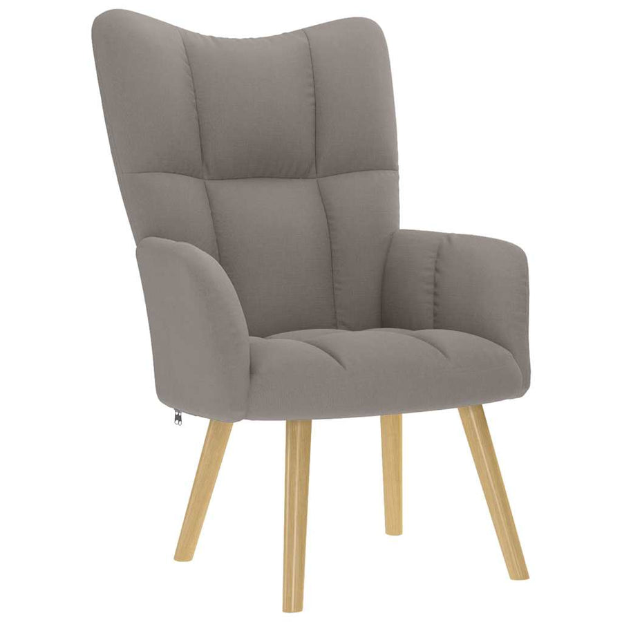 Relaxstoel met voetenbank stof taupe
