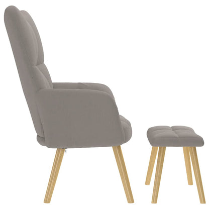 Relaxstoel met voetenbank stof taupe