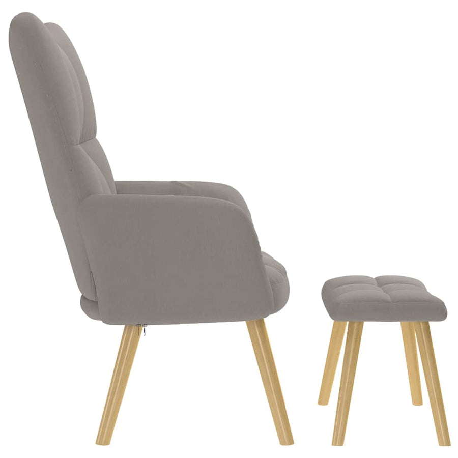 Relaxstoel met voetenbank stof taupe