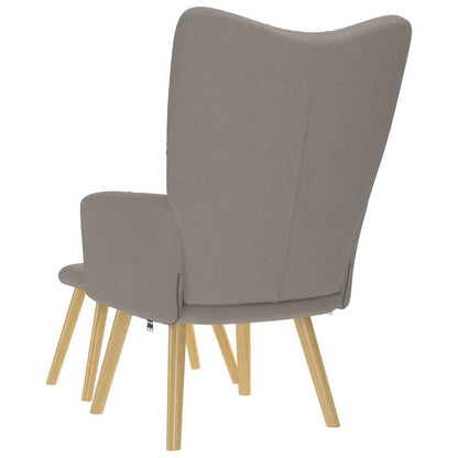 Relaxstoel met voetenbank stof taupe