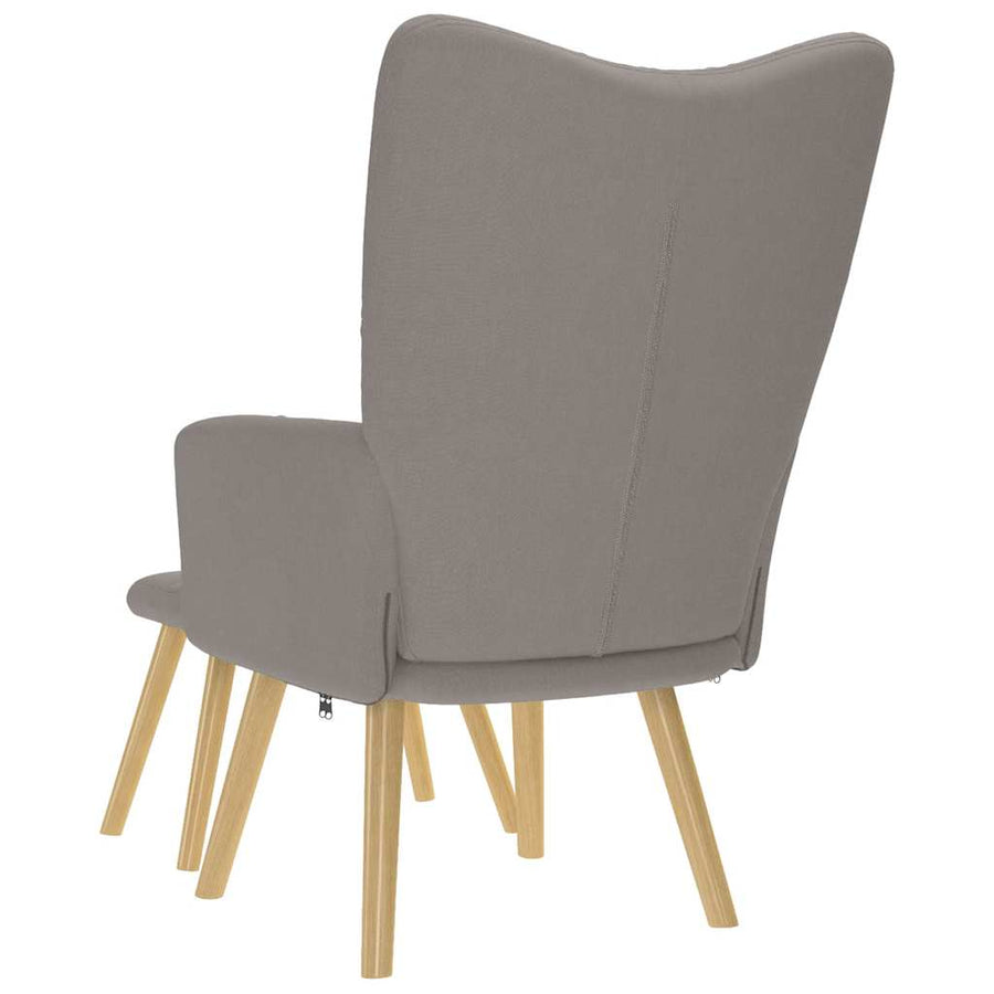 Relaxstoel met voetenbank stof taupe