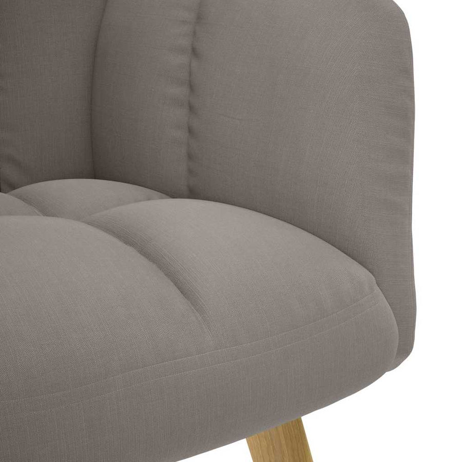 Relaxstoel met voetenbank stof taupe