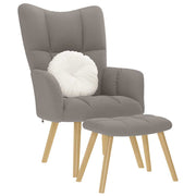 Relaxstoel met voetenbank stof taupe 61,5x69x95,5 cm