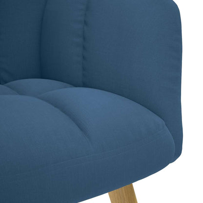Relaxstoel met voetenbank stof blauw