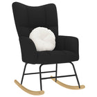Schommelstoel stof zwart 61x78x95 cm