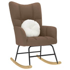 Schommelstoel stof bruin 61x78x95 cm