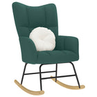 Schommelstoel donkergroen stof 61x78x95 cm