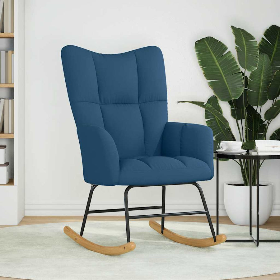 Schommelstoel stof blauw